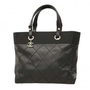 CHANEL Black Leather Tote Bag
